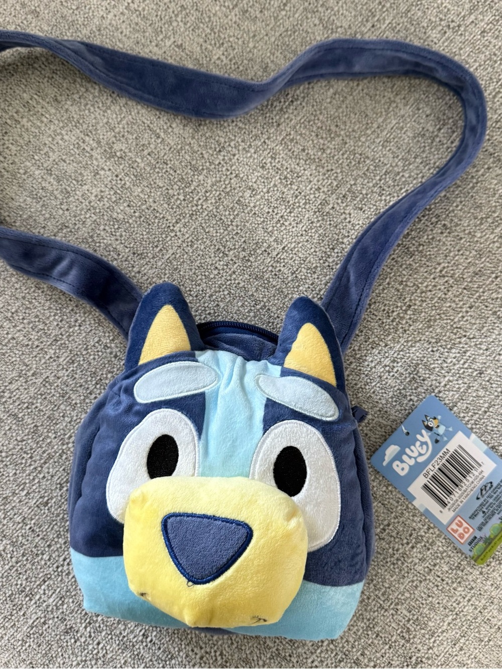 Bluey Plush Kids Crossbody Bag in Navy & Light Blue